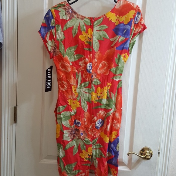 Vintage Byer Too! 90s vibrant red sarong dress - Picture 5 of 6